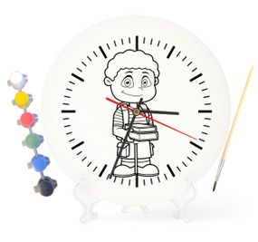 Детский набор для творчества часы раскраска Школьник 30 см (Г0207)