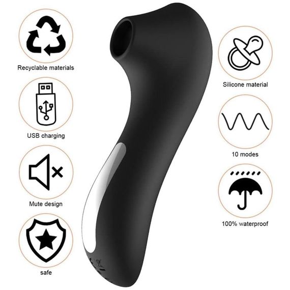 Вакуумний стимулятор для клітора "Little tourist", колір чорний sexstyle | Зображення 3