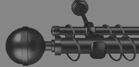 Карниз для штор двухрядный металлический 25 мм, Калисто Черный 300 см.