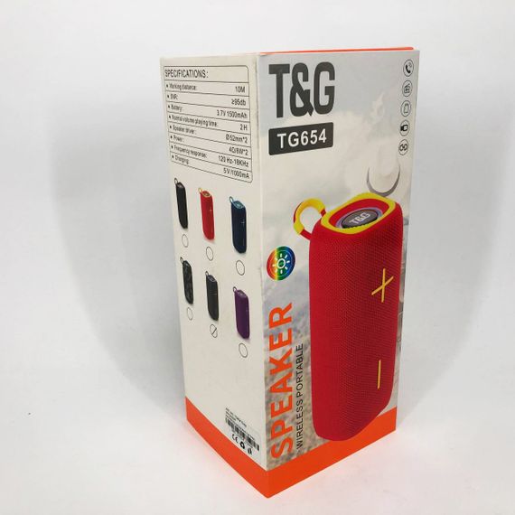 Портативна колонка Bluetooth TG654 8W з підсвічуванням, Бездротова колонка портативна потужна. Колір: сірий | Зображення 3