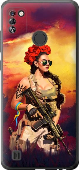 Чехол на Tecno Pop 4 Pro BC3 Украинка с оружием "5316u-2444-17620"