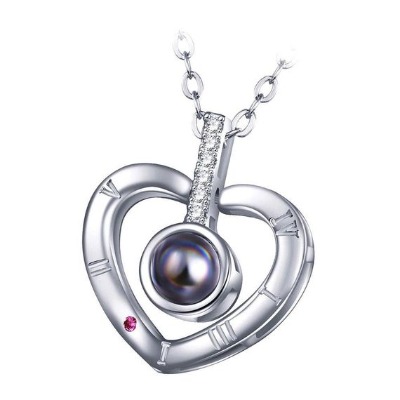 Кулон з ланцюжком "I love you" на 100 мовах світу / Жіночий кулон з проекцією / Підвіска на шию | Зображення 2