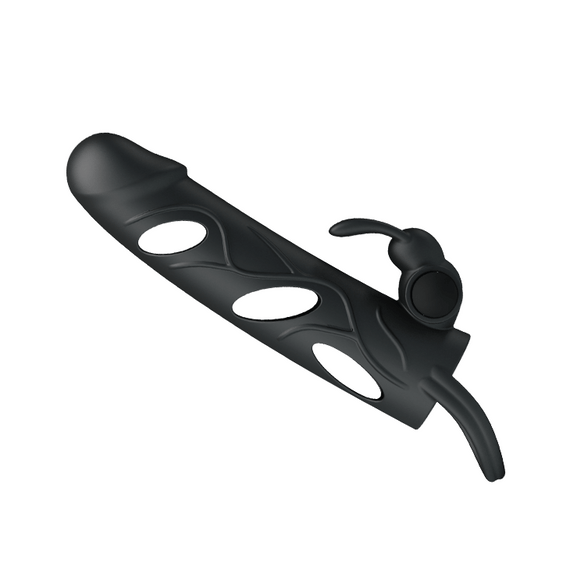 Насадка на член - Pretty Love Penis Sleeve With Ball Strap 5.5" Black | Зображення 8