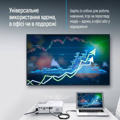 Кабель мультимедийный USB-C to HDMI M 2.0m 4K60Hz black ColorWay (CW-CBCHD077-BK) | Зображення 4