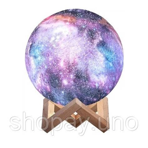 Настільний акумуляторний нічник світильник для дитячої Magic 3D COLOR Moon Light с пультом OF-24 | Зображення 4