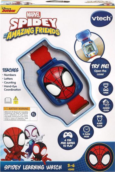 Человек-паук Интерактивные детские часы со Спайдерменом Оригинал VTech Spider-Man Spidey Learning Watch