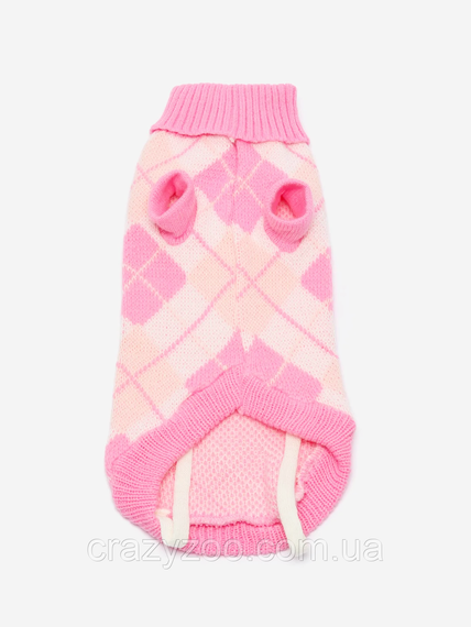 Светр для собак та котів EcoToys Diamond XL рожевий ромби A: 35 см B: 34 см C: 26 см 6963 | Зображення 1