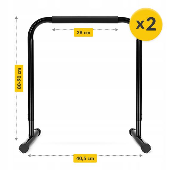 Бруси для віджимань (паралетси) 4FIZJO 80-90 см підлогові, розбірні Black (P-5905973404600) | Зображення 3