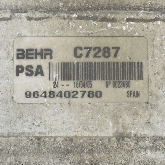 Радіатор інтеркулера Peugeot 206 1.6 HDI інтеркулер Пежо 9648402780 | Зображення 2