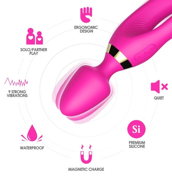 Вибромассажер Boss Series - Magic Wand USB Pink 9 Function, BS5200027 sexstyle | Зображення 9