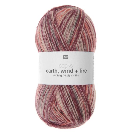 Rico Design Socks Earth + Wind + Fire, 01 - Berry | Зображення 1