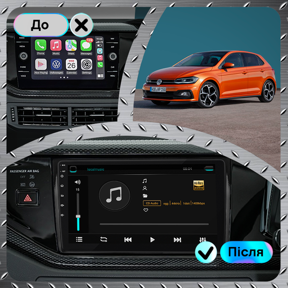 Штатная магнитола 9" Lesko для Volkswagen Polo VI (EU Market) 2017-2021 Top 4/32 4G WiFi GPS Вольксваген | Зображення 2