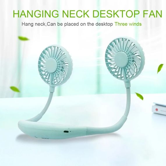 Вентилятор на шею портативный с аккумулятором Neck Fan Голубой Sport Fan31 | Зображення 2