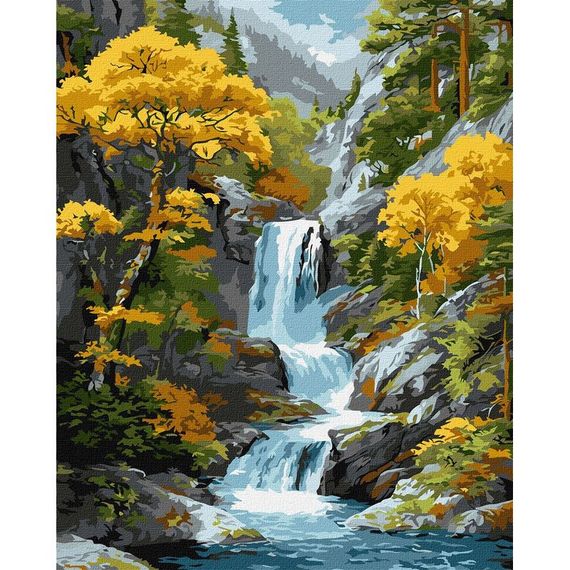Картина по номерам "Под водопадом осени" ©art_selena_ua KHO6411, 40x50 см