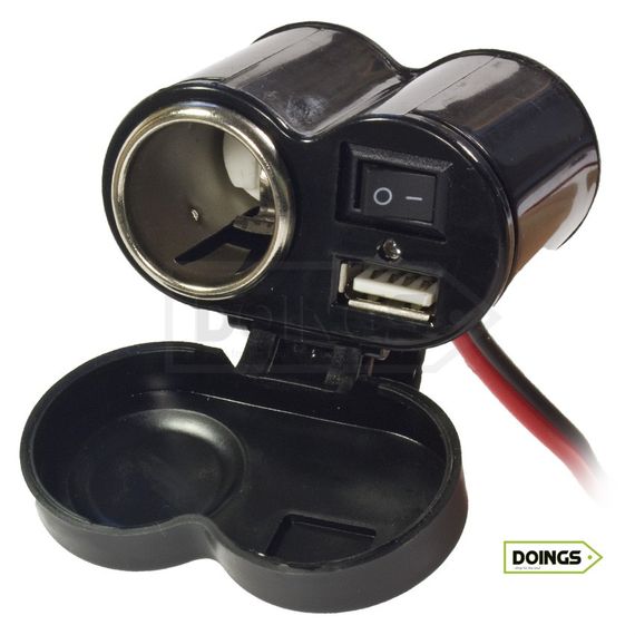 Мото USB розетка з прикурювачем на кермо - YueMal YF-122, 1.5A