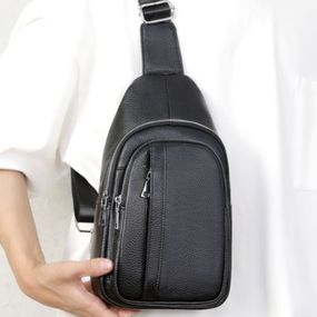 Чоловіча шкіряна сумка-слінг на одне плече TIDING BAG 83228