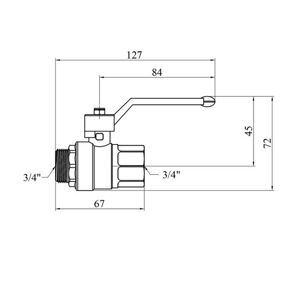 Кран кульовий STA "LB" 3/4" ВЗ PN40 зелена ручка, нікельований | Зображення 1
