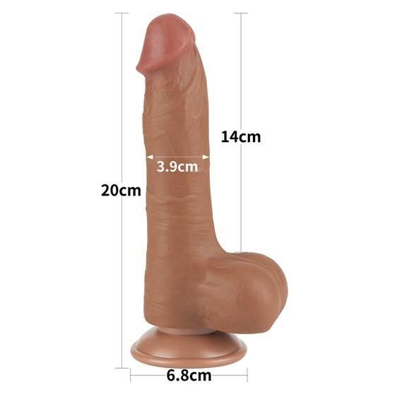 Фаллоимитатор - Sliding-Skin Dual Layer Dong 8" Brown sexstyle | Зображення 2