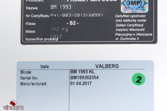 Шкаф огнестойкий VALBERG BM-1993 KL | Зображення 8