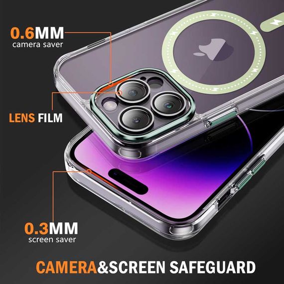 Чехол TPU+PC Colorful with MagSafe для Apple iPhone 13 Pro Max (6.7") Green | Зображення 4