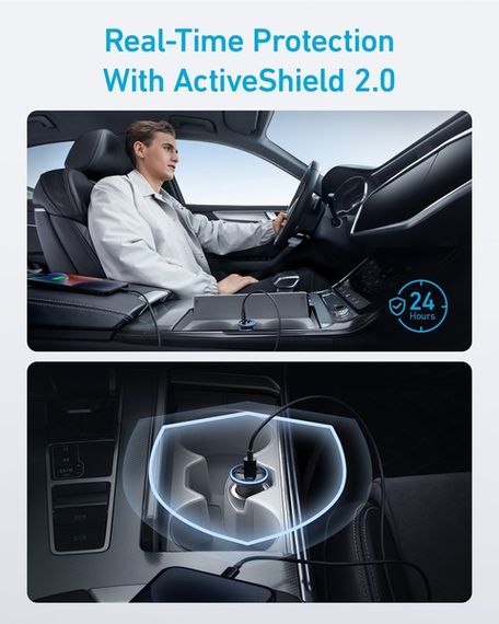 Автомобільний зарядний пристрій Anker PowerDrive 323 - 30W PD + 22.5W USB-A Black | Зображення 5
