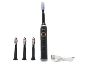 Чорна Електрична зубна щітка Shuke SK-601 акумуляторна ультразвукова щітка для зубів 3 насадки
