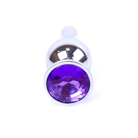 Анальна пробка з каменем Plug-Jewellery Silver BUTT PLUG-Purple | Зображення 4