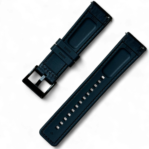 Ремінець Primolux Leather Silicone для годинника Amazfit Active Max / Amazfit Balance 2 - Black | Зображення 3