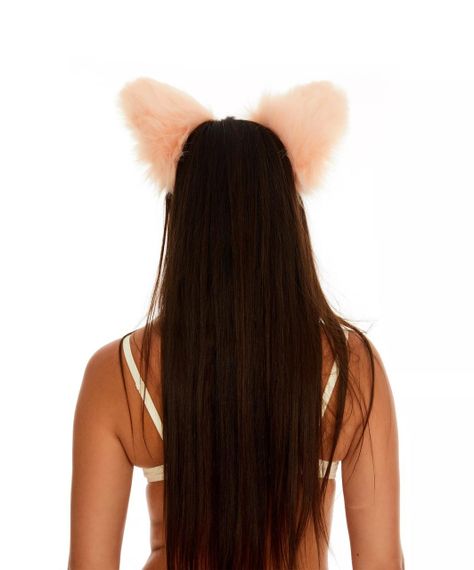 Хутряні вушка кішки двокольорові: Персиковий, білий OKOVA Sex Aura | Зображення 1