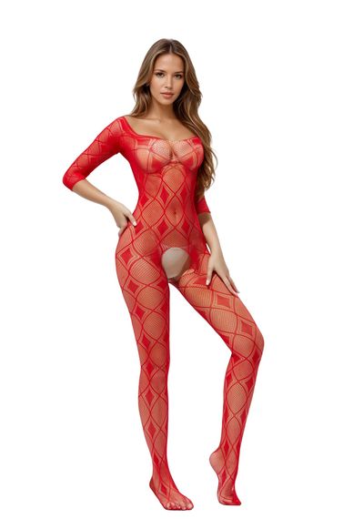 Бодістокінг - Bodystocking 2037, red - One Size
