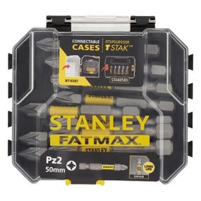Набор бит Stanley FatMax, Pozidriv, Pz2, L= 50 мм, 10 шт, кейс (STA88572)
