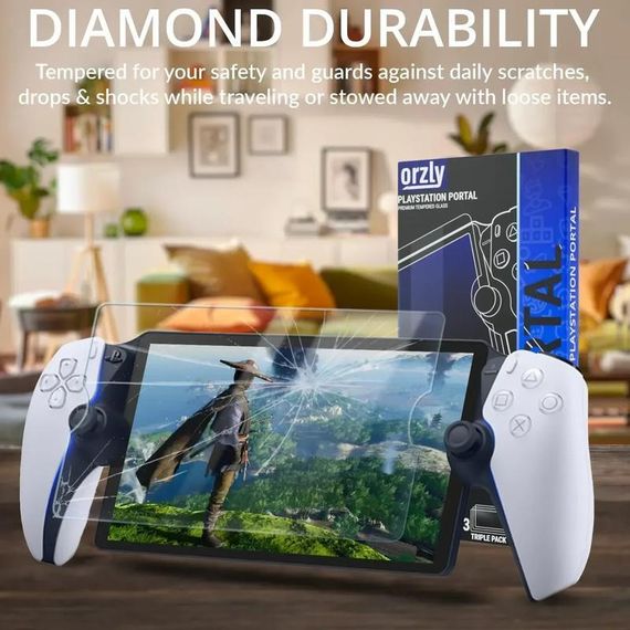 Захисне скло Orzly (3 шт.) для PlayStation Portal Remote Player, загартоване скло 9H | Зображення 1