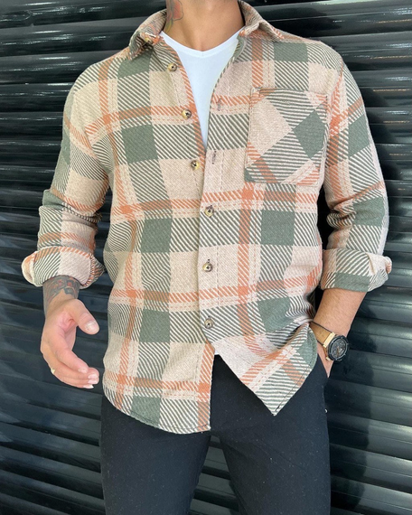 Теплая рубашка Рио бежевый S L