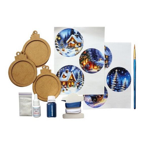 Творчий набір для створення 3-х ялинкових прикрас "Fairytale Christmas" FDCKW-051