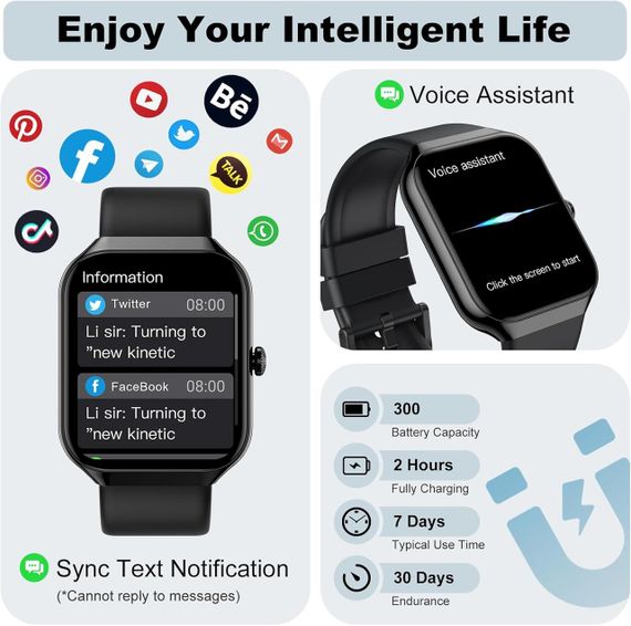 Смарт-годинник 1.96" з функцією дзвінків і 100+ спортивними режимами | Зображення 2