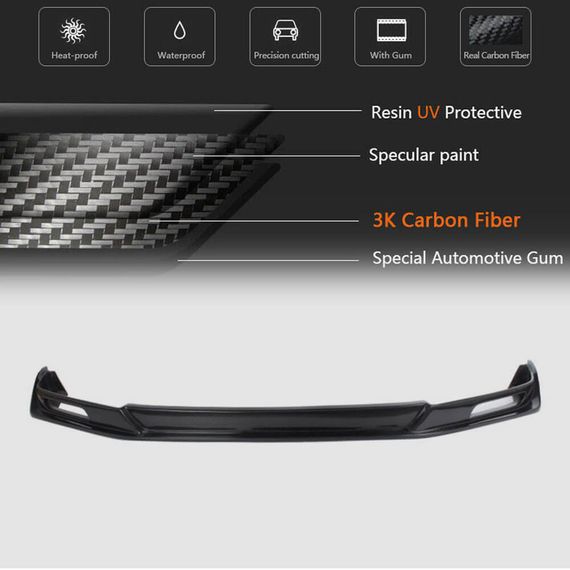 Накладка на передній бампер Lip (Карбон) для Subaru BRZ 2012-2021 рр | Зображення 4