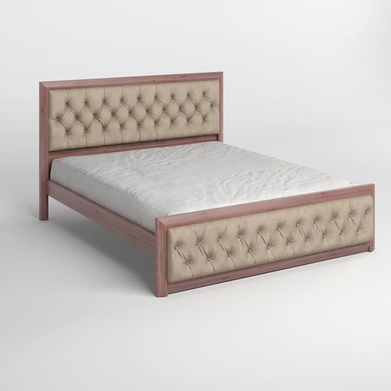 Односпальне дерев&#039;яне ліжко Mebigrand Барселона Б3 Горіх лісний/Аляска 23 (Бежевий) 80х200 см (MBG-12625) | Зображення 1