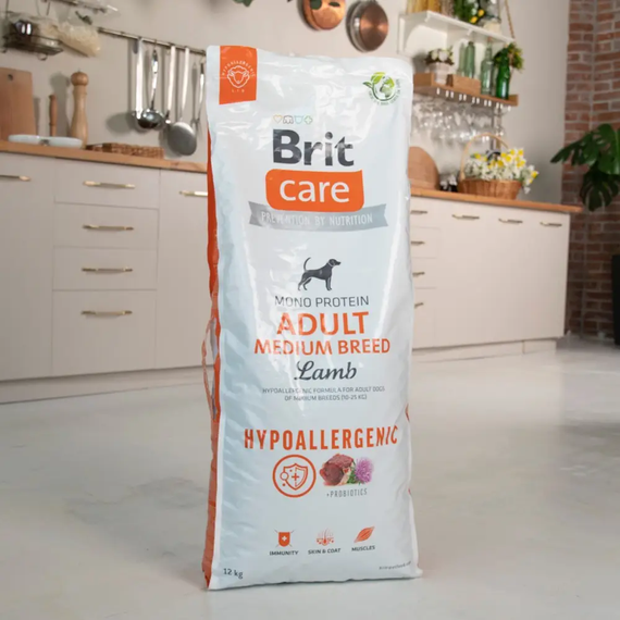 Сухий корм Brit Care Dog Hypoallergenic Adult Medium Breed для дорослих собак середніх порід ягня 12 кг | Зображення 6