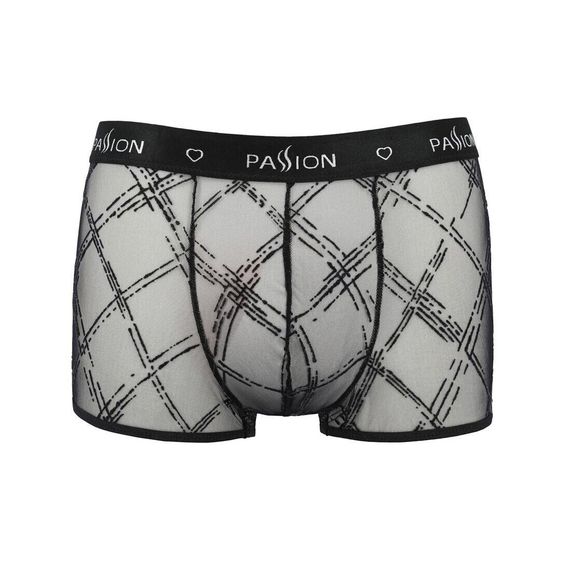 Чоловічі прозорі боксери Passion Short James S/M, чорні, сітка | Зображення 4