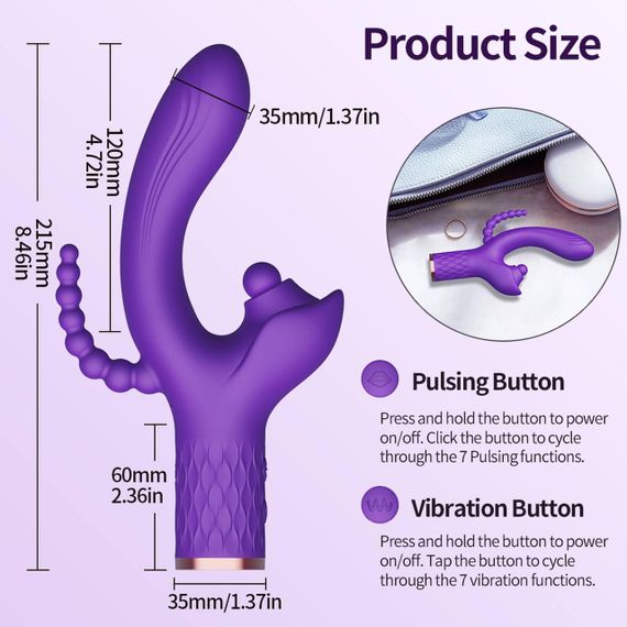 Вибратор - Patty, 7 Vibration Functions, 7 Ball Tapping, USB Sex Aura | Зображення 5