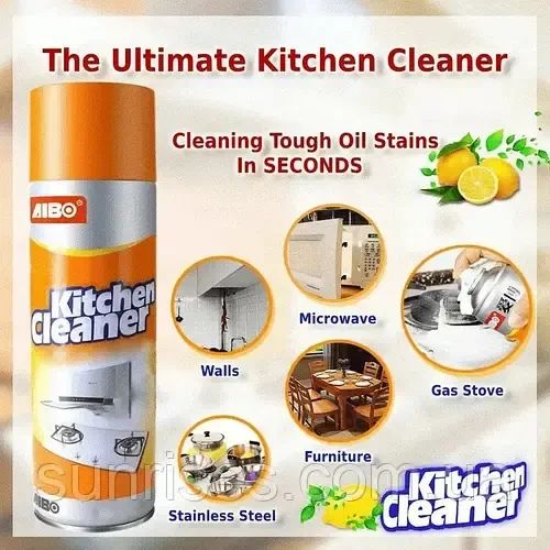 Kitchen Cleaner пенный очиститель от жира грязи давнишних наслоений для кухни ванны вытяжки Китчен клинер | Зображення 3