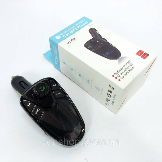 Фм модулятор блютуз в машину FM M1, Передавач для музики в машину, Автомобільний модуль блютуз YI-30 | Зображення 9