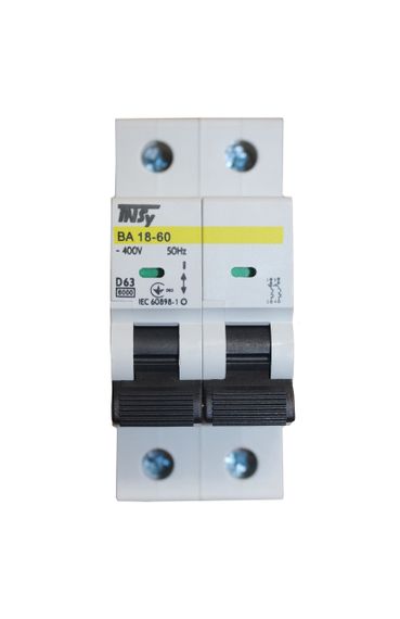 Автоматический выключатель ВА18-60 2Р 63А 6кА х-ка D Ny95504797 | Зображення 1