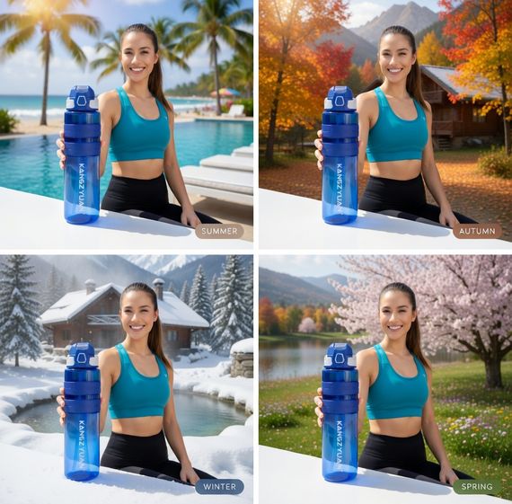 Спортивная бутылка для воды KANGZYUAN 500 мл Синяя Тритановая (BPA Free), с клапаном и поилкой | Зображення 8