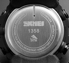 Чоловічий годинник Skmei 1358 Black Smart Watch Compass | Зображення 3