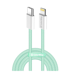 Кабель USB PD Type-C/Lightning ColorWay CW-CBPDCL061-G 27W 1м зелений
