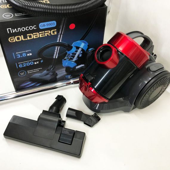 Пилосос вакуумний з контейнером для збирання пилу на 3 л GOLDBERG GB-9903 6200 Вт Потужний. Колір: червоний | Зображення 2
