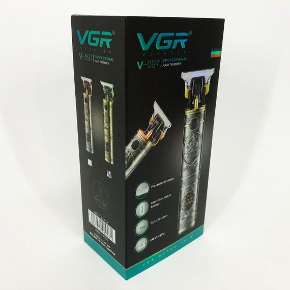 Машинка для стрижки волосся і бороди VGR V-097, Машинка для підстригання Окантувальна машинка. Колір: золотий | Зображення 4