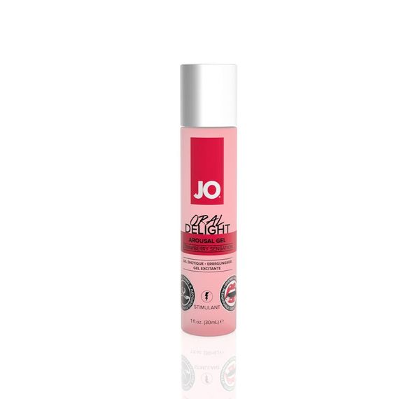 Гель для оральних пестощів System JO Oral Delight, 30мл ефект холод-тепло, Полуниця