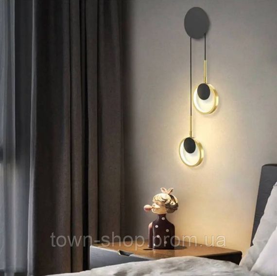 Бра настенное LED BD089-2-bk-gd-k Черный 55-200х35х6 см. | Зображення 1